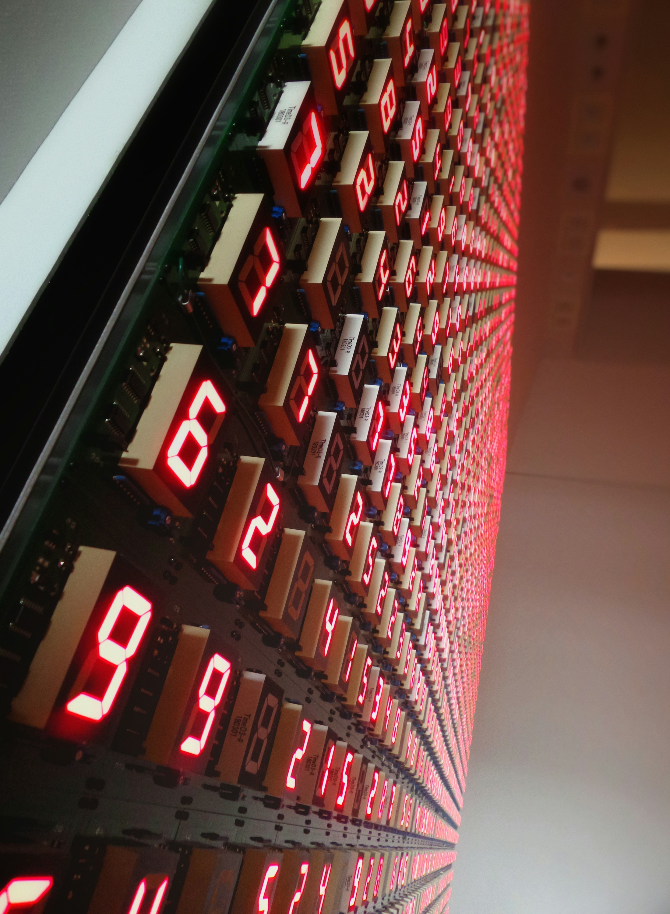 Real illuminated numerical installation, illustrating connected financial records and reporting