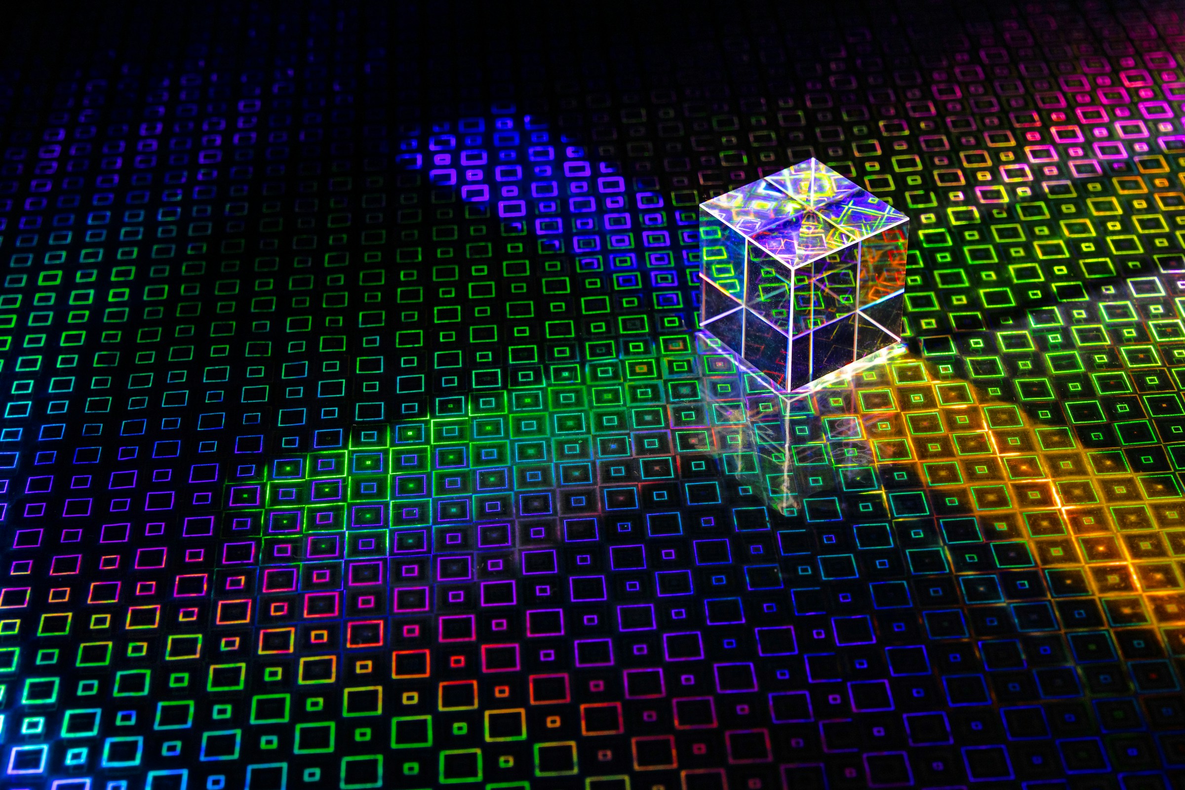 Photographic refraction through a glass prism, illustrating a clearer perspective